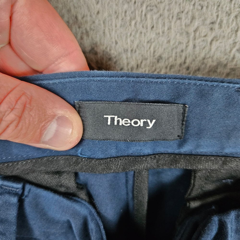 Theory Mens Navy Blue Slim Fit Chino Pants Size 32 - Picture 5 of 9